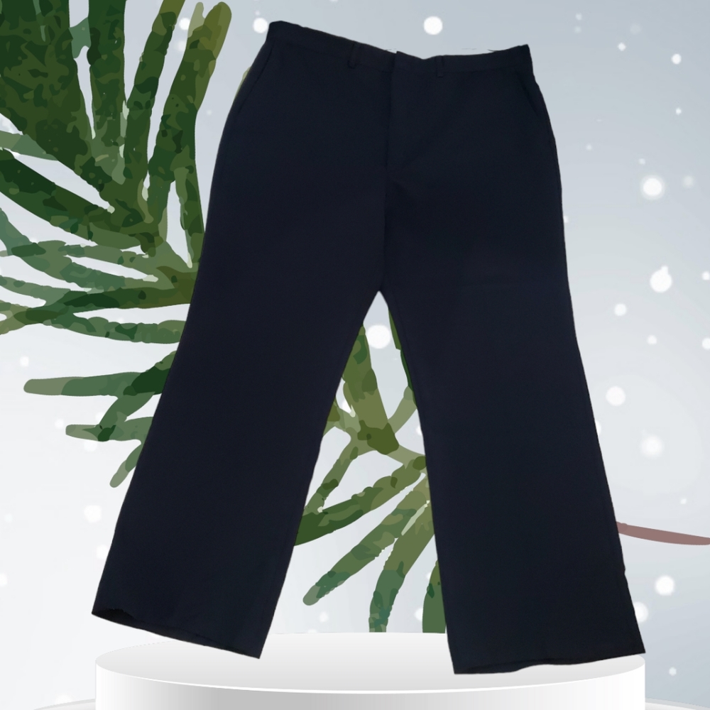 Vintage Perma Prest Full Fit 100% Trevira Polyester Flexslax Dress Pants 40x30